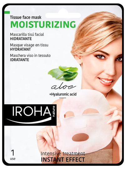 Iroha Nature Nawilżająca chusteczka do twarzy z zieloną herbatą Aloe Vera i żeń-szeniem