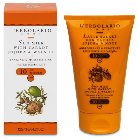 L'Erbolario Słoneczna marchewka mleczna, Jojoba, orzech SPF 10