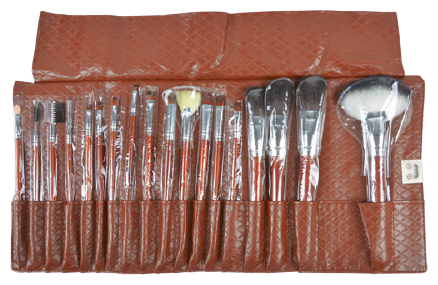 Zestaw sk&oacute;rzanych etui Cleissy Brown Brushes 18 sztuk
