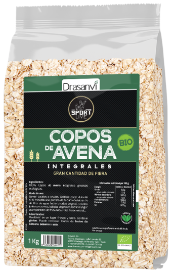 Drasanvi BIO Sport pełnoziarniste płatki owsiane 1 kg