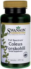 Pełne spektrum Coleus Forskohlii 400 mg 60 kapsułek