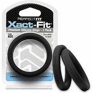 Xact Fit Zestaw 2 silikonowych pierścieni 19 cm, czarny Xact Fit Zestaw 2 silikonowych pierścieni 19 cm, czarny