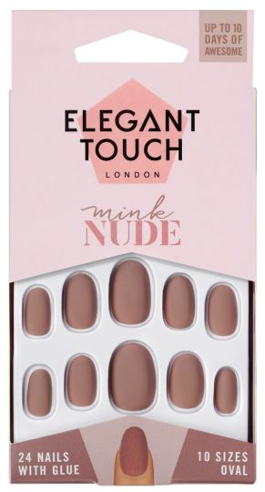 Elegant Touch Mike Nude False Nails 24 sztuki