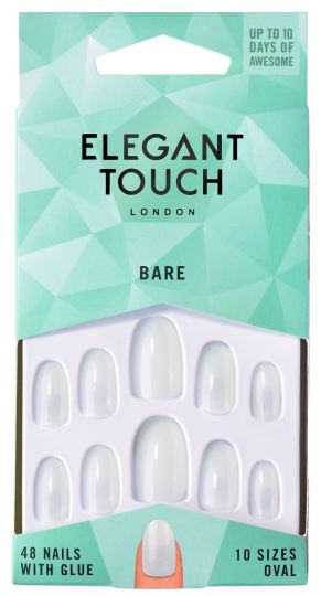 Elegant Touch Gołe owalne fałszywe paznokcie 48 szt