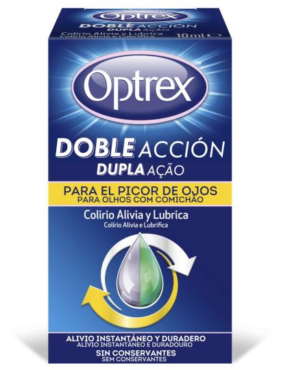 Optrex Krople o podw&oacute;jnym działaniu na swędzące i suche oczy Wielodawkowe 10 ml
